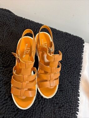 I.D Required Honey Tan Strappy Platform Sandals